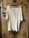 ARCHIVIO J.M.Ribot 24 Autumn and Winter Oblique Button Round Neck T-shirt AJM-TS08/TK/OLD-0 Off-white